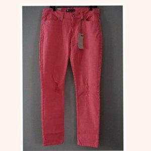 Levi’s 524 Coral Distressed Ultra Low Skinny Jeans Junior Size 11